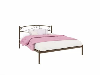 Кровать двуспальная из металла Каролина 1600х2000 Коричневая