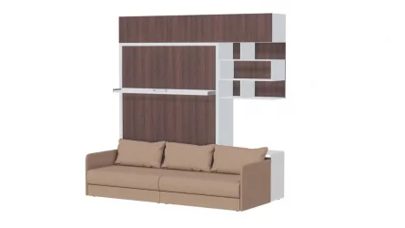 Диван дсп (лдсп) Лайт К 1600 с полкой Белый Дуб Сантана Либерти 5