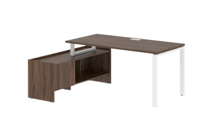 Стол с тумбой ЕДИС ЕУCТ 17814 Дуб Денвер темный Белый / EDIS EUCT