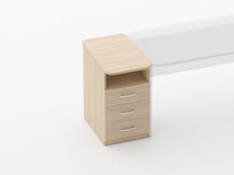 Тумба приставная на 3 ящика с нишей Глассй 3.10.12 Венге / Glassy