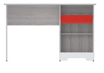 Стол для школьника Палермо-3 Юниор Белый глянец Ясень шимо светлый Красный