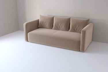 Диван Европа Прямой с подлокотниками (Берхоусе) Цвет фасада: Бежевый; Тип: Прямой; Материал фасада: Металл/Велюр / (Berhouse)