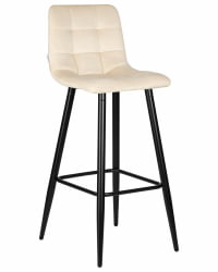 Стул барный ДОБРИН НИCОЛЕ (черные матовые ножки, кремовый велюр (108-113)) / DOBRIN NICOLE
