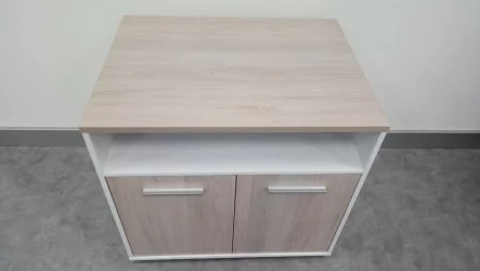 Тумба для оргтехники Дека 9.05.11 Дуб Сантана светлый/Белый / Deka