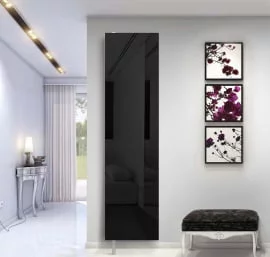 Распашной шкаф в гостиную в черном глянцевом стекле Драйв Шелф (левый) Венге