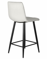 Стул полубарный DOBRIN OLIVIA (черные матовые ножки, светло-серый велюр (108-52))