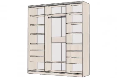 Шкаф-купе 3-х дверный Виктория 2000х584х2300, Бодега светлая 20ДЛЗЛДЗДЛЗЛ-ЯЯПП-Бс 310-3345