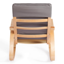 Кресло-качалка mod. AX3005 дерево береза, ткань: полиэстер/хлопок, 61х94,5х104 см, дерево: натуральный #1/ ткань светло-серая 2