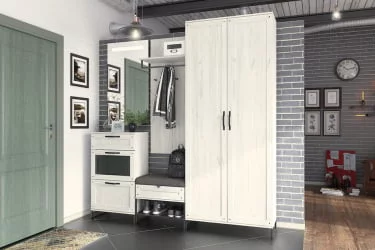 Вешалка настенная Сидней ЛД 672.080 М Дуб Крафт Белый