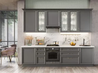 Шкаф для посуды 600 с 4 дверями Джелатто ЛД 241.470.000.115 Белый Оникс серый