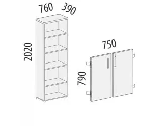 Стеллаж закрытый Альфа 63 532 Дуб Кобург