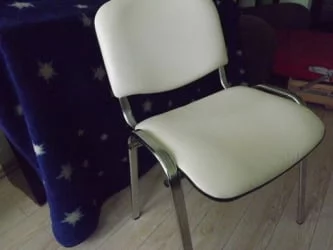 Стул для посетителей Исо CФ-001 хром кожзам Бежевый / Iso CF-001