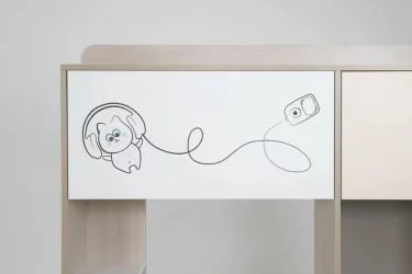 Стол компьютерный Котофей Ясень шимо светлый Вайс Белый