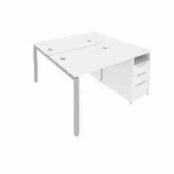 Рабочая станция с опорной тумбой Метал Сйстем Б.РС-СТП-2.1 Белый/Серый / Metal System