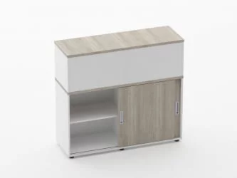 Тумба комбинированная высокая для рабочего модуля Дека 9.04.125 Дуб Сантана светлый/Белый / Deka