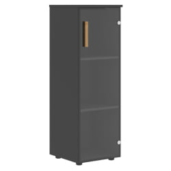 Шкаф колонка с стеклянной дверью правый Форта ФМC 40.2 Р Черный графит / Forta FMC R