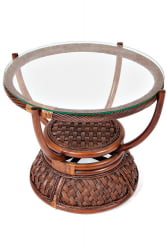 Столик кофейный Andrea ротанг, D60х50см, Pecan Washed (античн. орех)