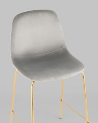 Стул полубарный Валенсия SN велюр Серый золотые ножки