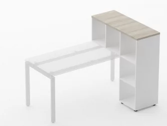 Стеллаж к столу Дека 9.07.11 Дуб Сантана светлый/Белый / Deka