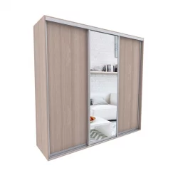 Шкаф-купе трехстворчатый с зеркалом Акцент-Сим ДЗ 2100х600  Ясень шимо светлый
