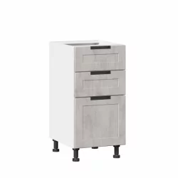 Тумба кухонная 400 с 3 ящиками (4) Джамис ЛД 296.110.000.007 Белый Белый камень