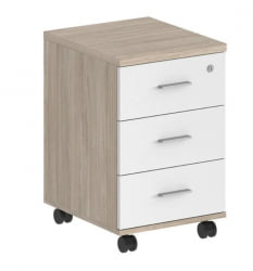 Тумба мобильная с тремя ящиками Sigma SG.612.OL.WH Дуб светлый Белый