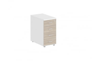 Тумба приставная с 4 ящиками-метабоксами Sigma SG.522.WH.OD.M Белый Дуб темный