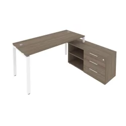 Рабочая станция на П-образном м/к с опорной тумбой правая Метал Сйстем Б.РС-СТС-2.4 Пр Венге/Белый / Metal System