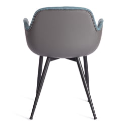 Стул VALENTINO (mod. PC45-2) металл/экокожа/ткань, 55 х 58 х 81 см, Turquoise (бирюзовый)/Grey (серый)/черный