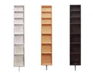 Дизайнерский шкаф в черном глянцевом стекле Зум Шелф Венге