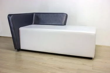 Белый диван Джокер с левым подлокотником Белый-серебро