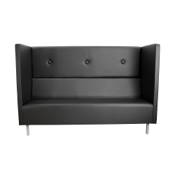 Диван офисный тройной Скайнет модуль В с высокой спинкой черный Ecotex 3001