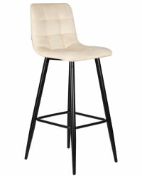 Стул барный ДОБРИН НИCОЛЕ (черные матовые ножки, кремовый велюр (108-113)) / DOBRIN NICOLE