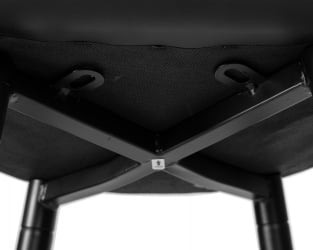 Стул барный DOBRIN NICOLE (черные матовые ножки, черная экокожа (P-01))