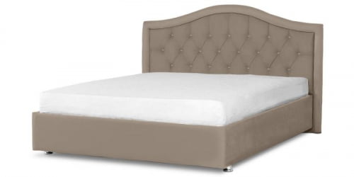 Мягкая интерьерная кровать "Калининград" с подъемным механизмом Материал фасада: Велюр; Спальное место: 800х2000 мм; Цвет фасада: Серый; Цвет корпуса: Серый 