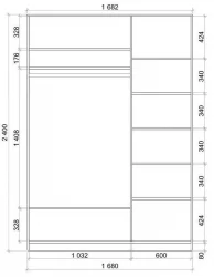 Шкаф-купе Хит-24-17-77 Париж Ясень шимо темный