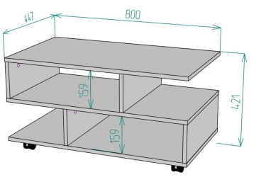 Стол журнальный TC21 421х800х447 (ЯАС)