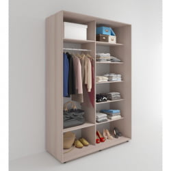 Шкаф-купе в коридор Акцент-Дуэт Д 1200х600 Ясень шимо светлый