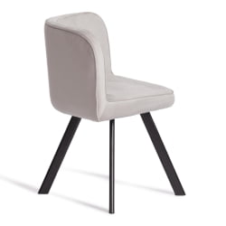 Комплект (стол, 4 стула) QUADRON (mod. PT14) Стол: МДФ/металл, стул: металл/велюр, 100х100х73 см, 69х56х71 см, Light-grey(св-серый) HLR-14/черный