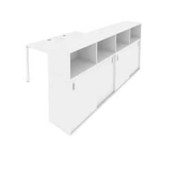 Рабочая станция с опорным шкафом-купе Метал Сйстем Б.РС-СШК-4.2 Белый / Metal System