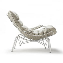 Кресло-качалка Liam с пуфом, серое