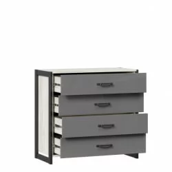 Комод с 4 ящиками Техно ЛД 678.110.000 Дуб Крафт белый Серый шифер