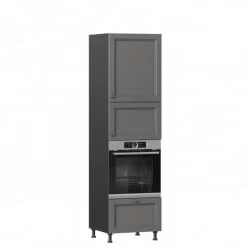 Шкаф для посуды 600 с 4 дверями Амели-3 ЛД 299.470.000.054 Черный Оникс серый
