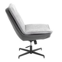 Кресло Космо велюр/букле (ХЙП)/экокожа, светло-серый/графит / Cosmo (HYP)/экокожа,