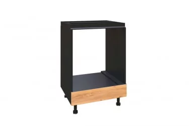 Тумба кухонная 600 для встраиваемой техники Шервуд ЛД 281.250.000.010 Черная Дуб золотой