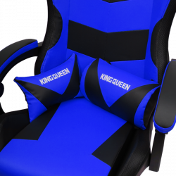 Кресло 1209 KINGQUEEN, цвет черный/синий с подсветкой, 1209-black-blue-mass-led