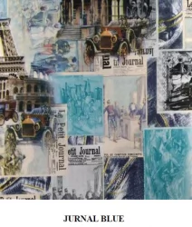 Диван прямой Акварель-3 журнал блю,Майя 8