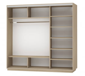 Шкаф-купе трехдверный Экспресс Трио Элемент 2400х2400х Ясень шимо светлый / 2400х2400h