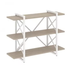 Стеллаж на регулируемых опорах - 3 полки LOFT VR.L-MST.O-3.8V Металл белый Дуб Аттик