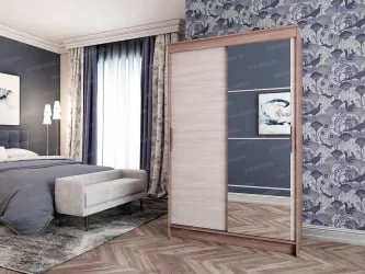 Шкаф-купе Ясень шимо темный/Ясень шимо светлый